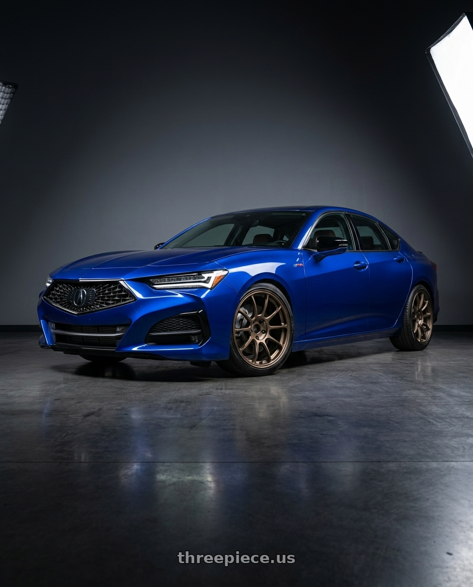 2021 Acura TLX with Volk Racing ZE40 M-SPEC 5x114.3 19x9.5 +35 BRONZE wheels