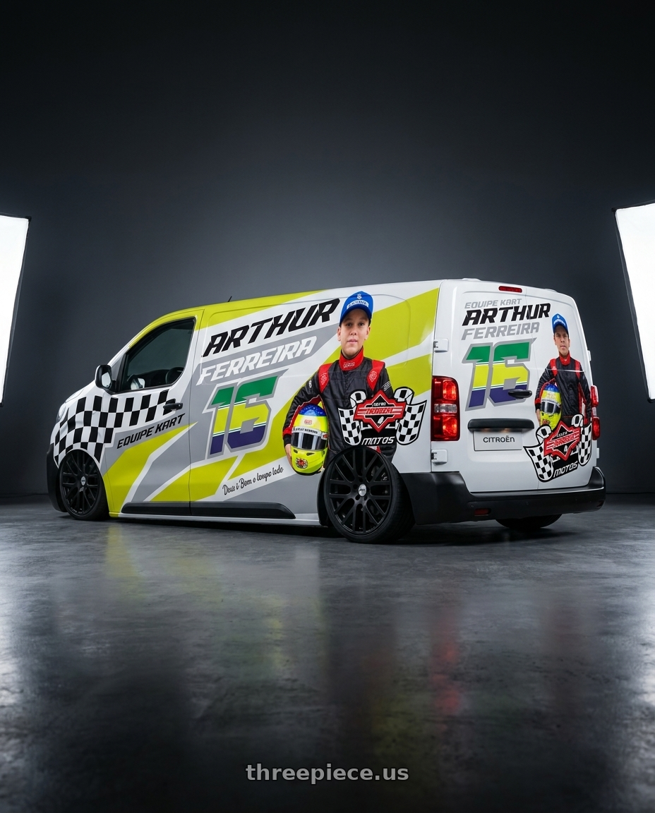2018 citroen jumpy adesivado with TSW DONINGTON 4X100 17X7 +40 MATTE BLACK wheels rear three quarter view square tires