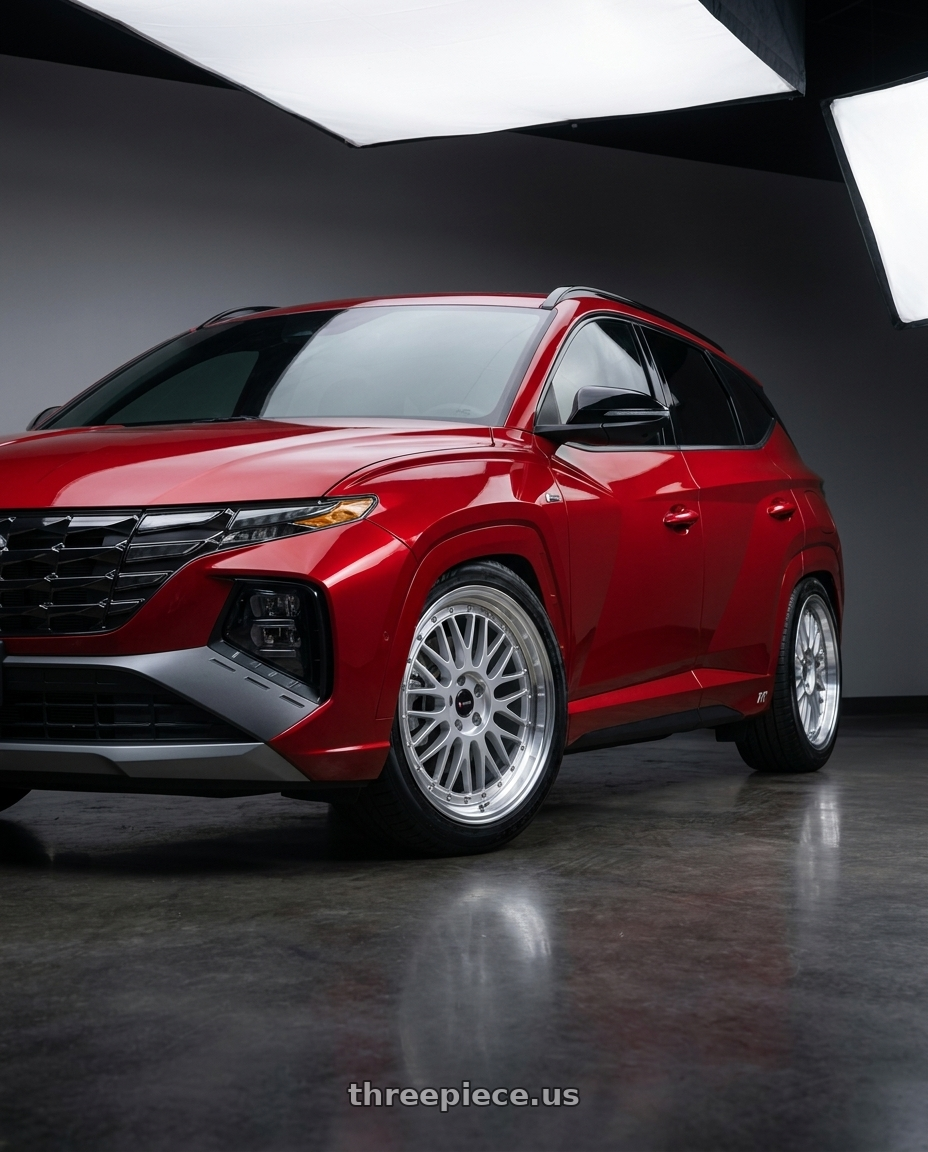 2022 Hyundai Tucson N line with Vors VR8 5x114.3 19x8.5  +35 Silver Machine Lip Chrome Rivet wheels