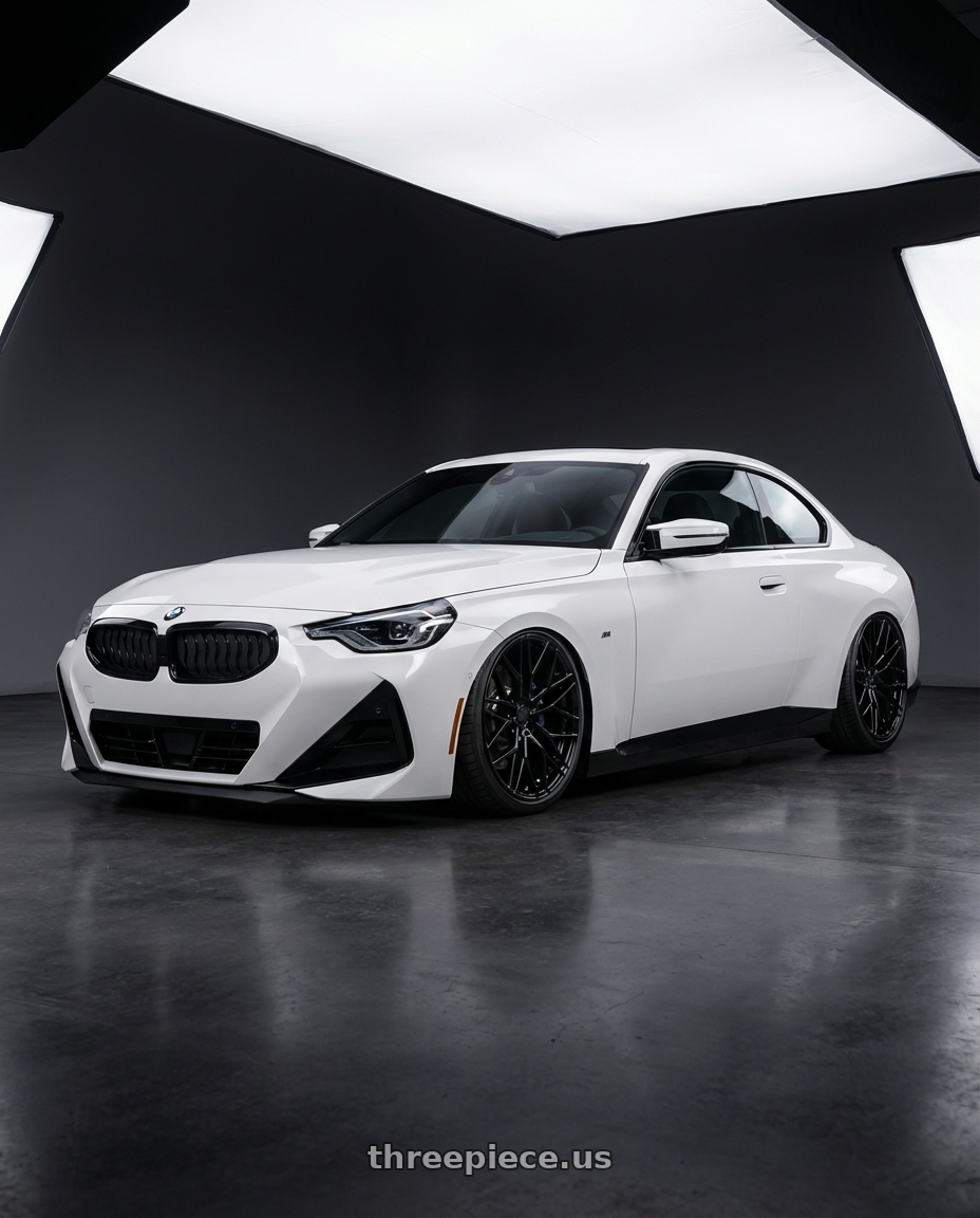 2024 BMW 2 Series G42 with Avant Garde Wheels M520R 5X112 19x9.5 +40 Gloss Black wheels