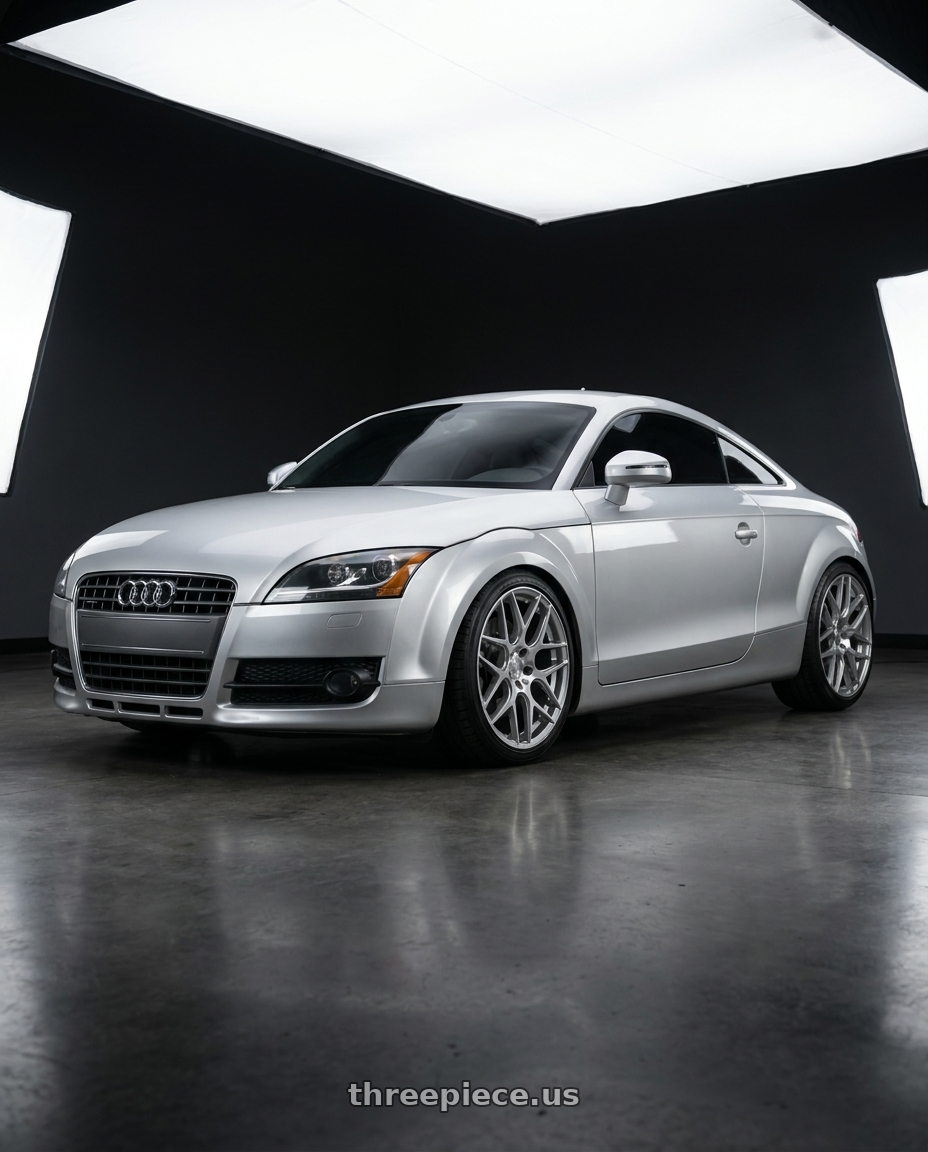 2008 Audi TT MK2 with Aodhan AFF2 5x112 19x8.5+35 Gloss Silver Machined Face wheels