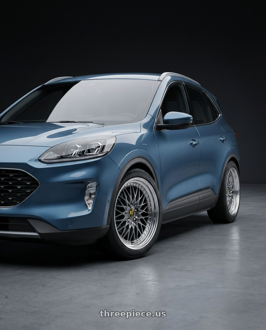 2023 ford Kuga  with Work Vs-Xv 5x100 18x7+28 A Disk Brilliant Silver Black wheels