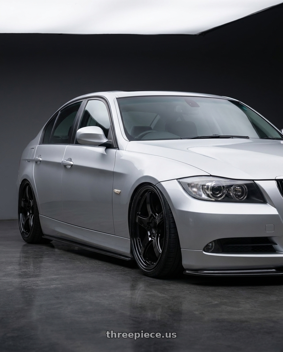 2012 BMW 3 Series E92 with Gram Lights 57CR 5x120 18x9.5+38 Glossy Black wheels