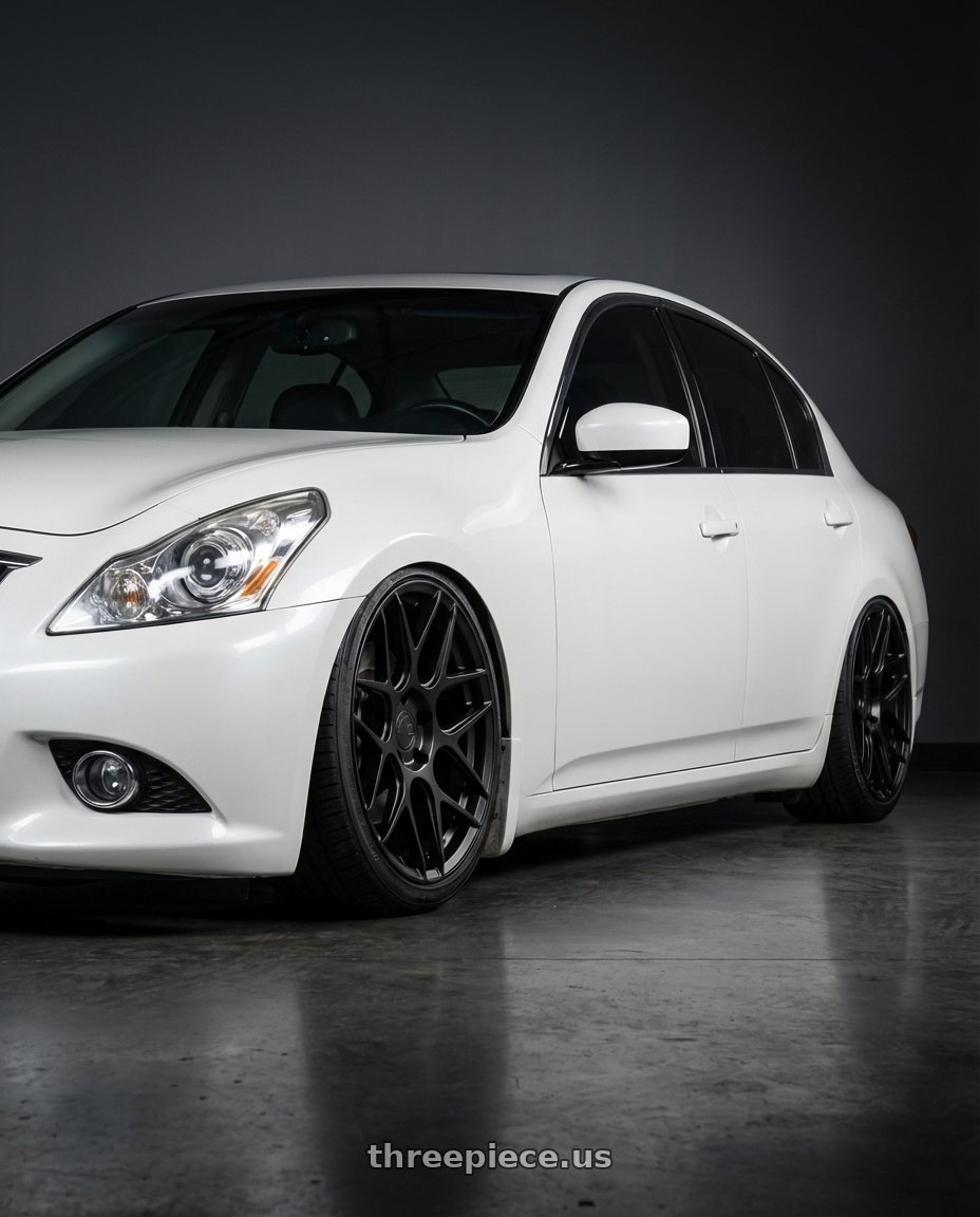2012 Infiniti G37 with Aodhan AFF2 5x114.3 19x9.5+35 Matte Black wheels