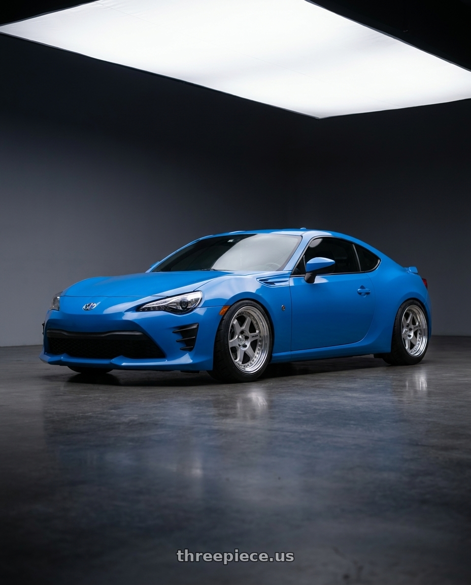 2019 Toyota 86 with Work Meister L1 3P 5x114.3 18x8.5-20 L Disk Matte Silver wheels