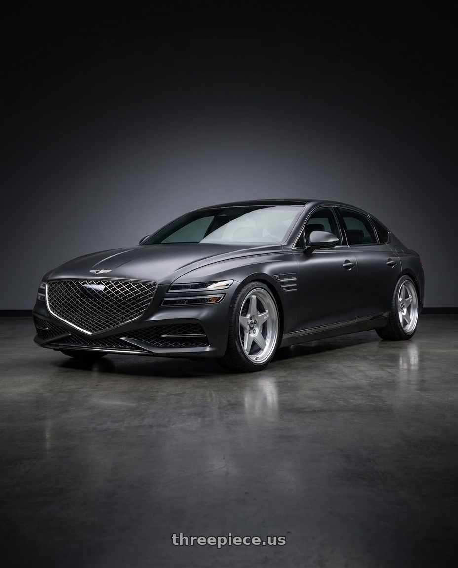2022 Genesis G80 with ESR Wheels CR SERIES CR5 5x100 18x10.5 +22 Hyper Silver wheels