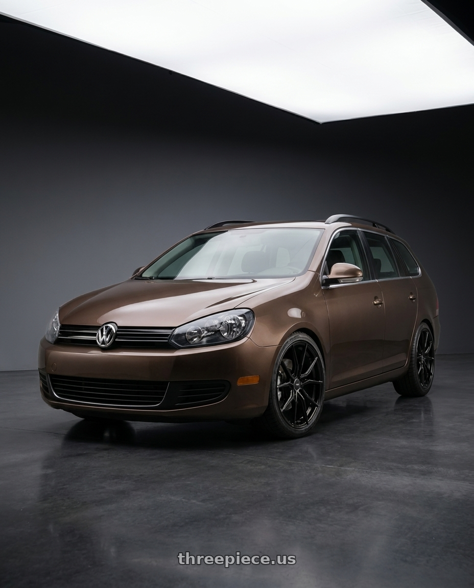 2011 Volkswagen Golf Variant Brown Highline with Advanti Racing 80B Hybris 5X112 18x8 +45 Gloss Black wheels