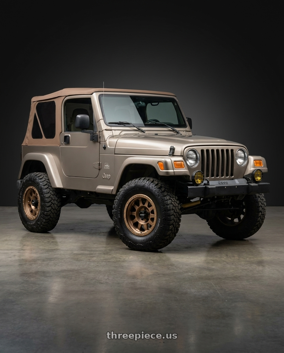 2003 jeep wrangler with Method MR304 Double Standard 15x8 -24mm Offset 5x4.5 83mm CB Method Bronze Wheel - MR30458012924N wheels