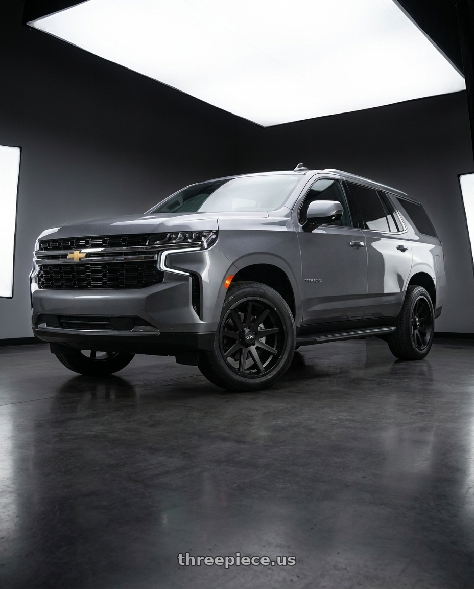 2021 Chevrolet Tahoe LS with Ion Type 143 6x139.7 20x9+18 Matte Black wheels