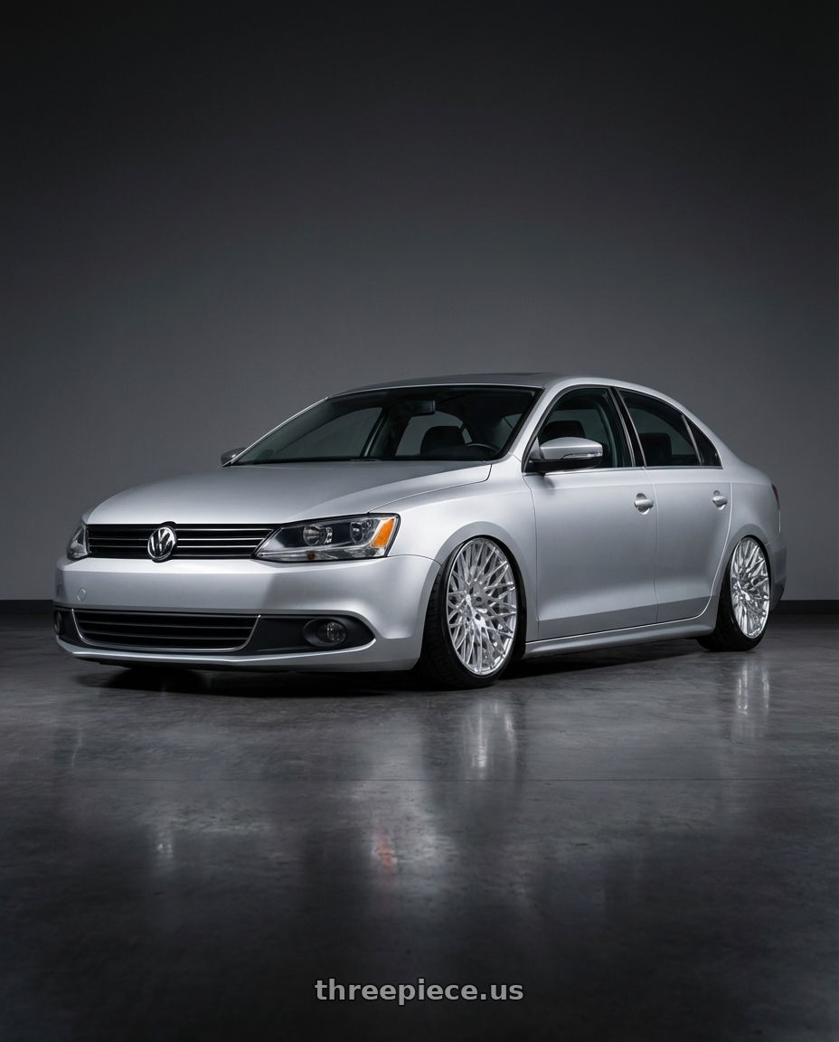 2016 Volkswagen Jetta GLI MK6 with Avant Garde Wheels M540 5X112 18x9 +48 Silver Machined wheels