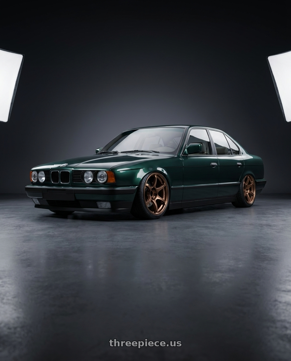 1991 BMW 525i Base Island with Advan Racing RG-4 5x114.3 17x10.0 +35 RACING COPPER BRONZE wheels