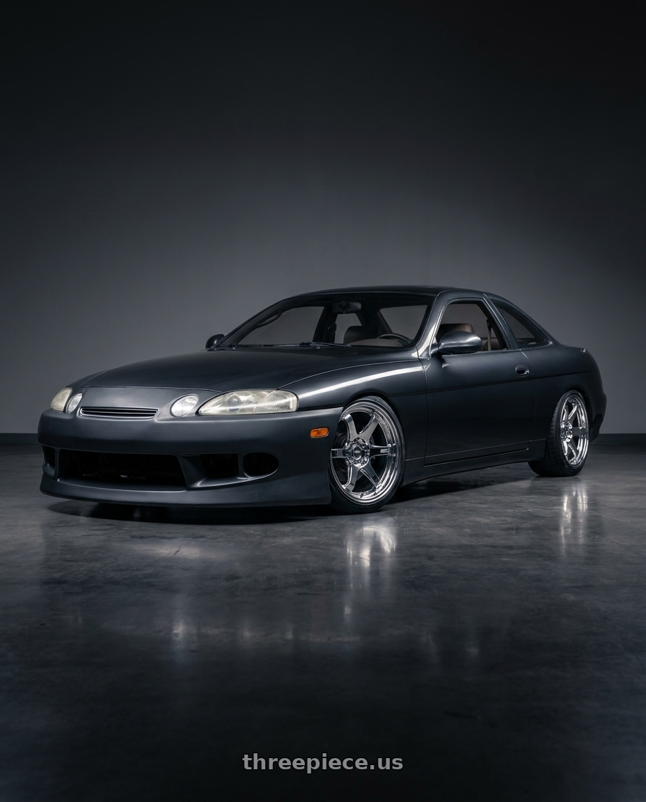 1996 Lexus sc400 with ESR Wheels APX6 5x114.3 18x9.5 +35 Vacuum Chrome wheels