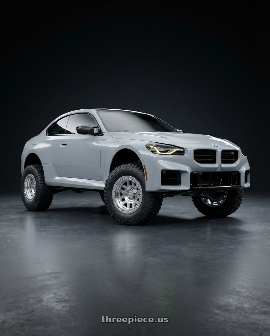 2026 BMW M2 with KMC KM229 MACHETE CRAWL BEADLOCK 5X127 17X9 -38 MACHINED wheels