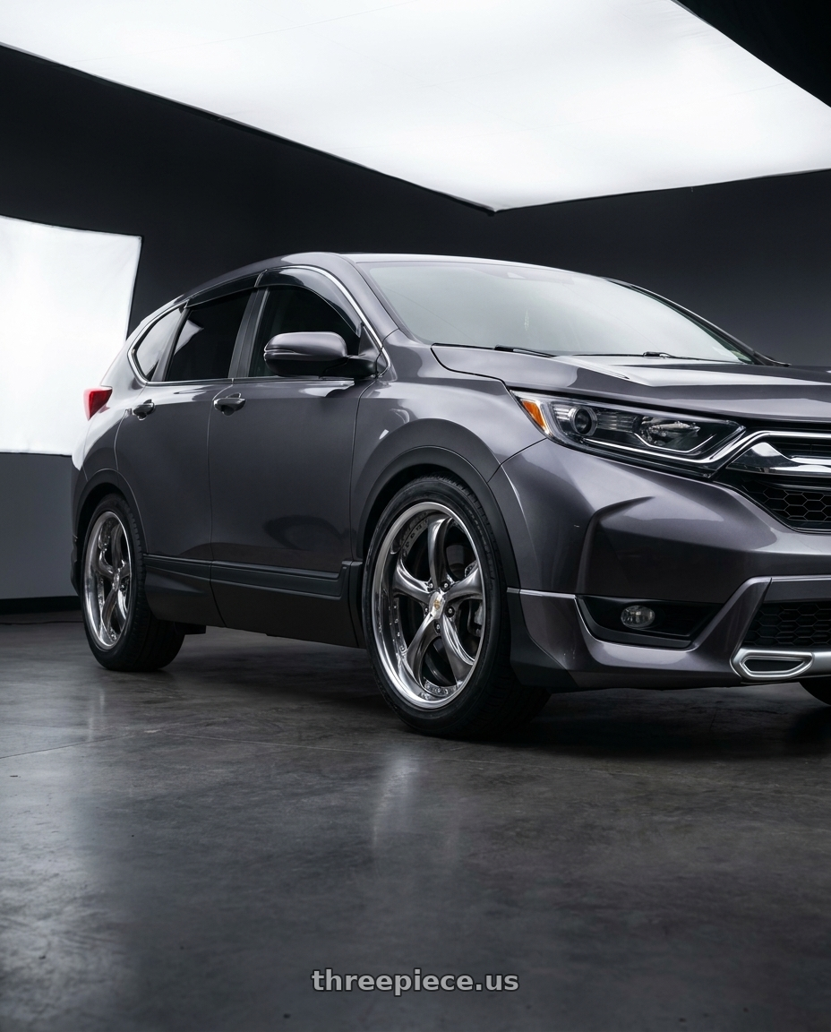 2019 Honda CR-V with Work Wheels VS-KF 5X114.3 19x8.5+35 Brilliant Silver Black L Disk FULL REVERSE wheels