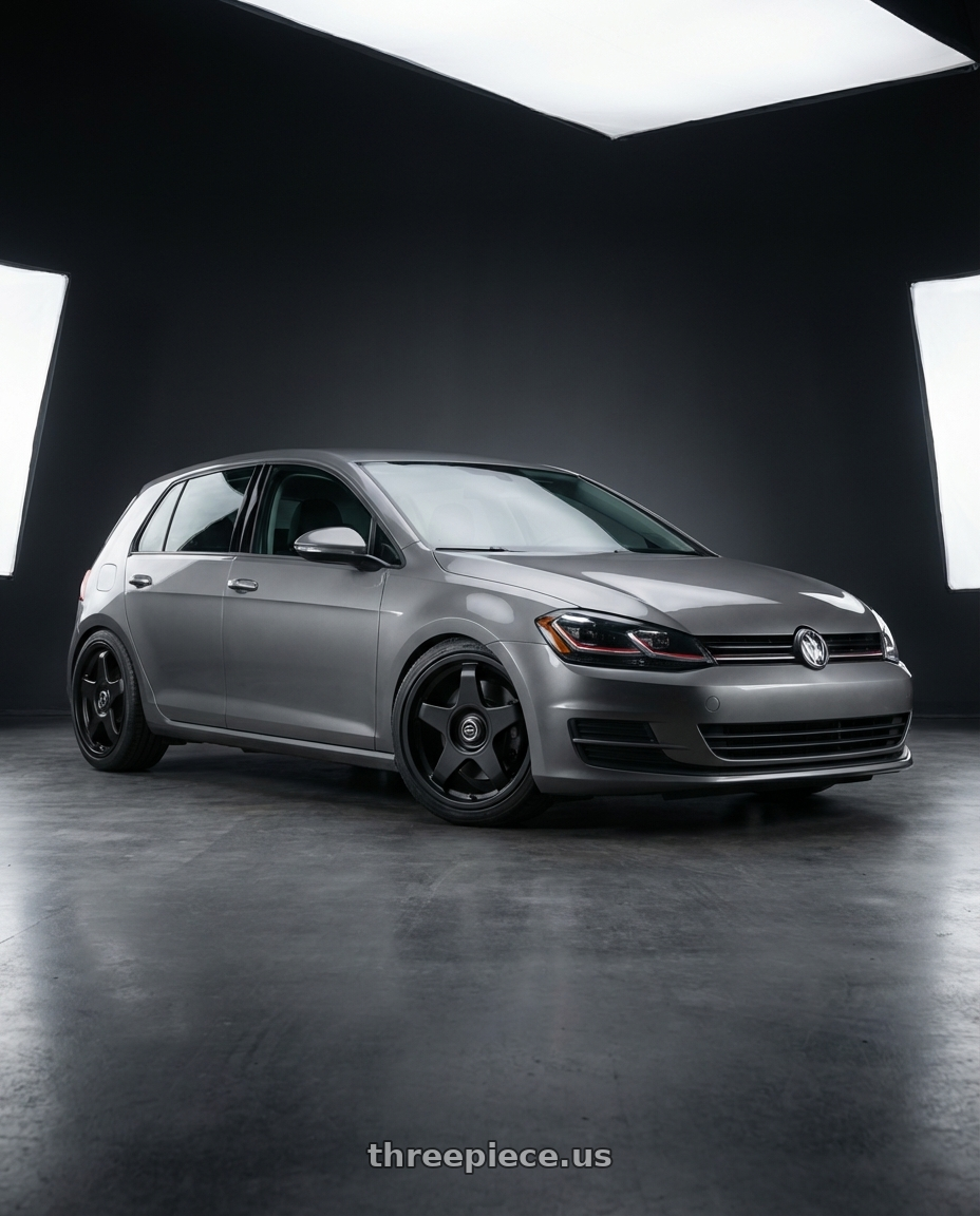 2019 Volkswagen GTI MK7 with fifteen52 CHICANE 5x112 / 5x120 18x8.5 +35 ASPHALT BLACK (SATIN BLACK) wheels