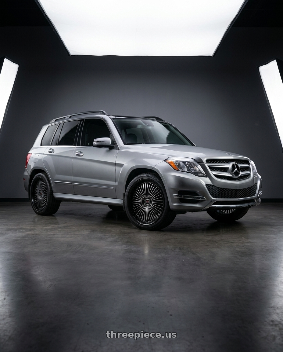2015 Mercedes Benz GLK350 4MATIC with Cavallo CLV-41 5x112/5x114.3 20x8.5 +35 Gloss Black & Machined wheels