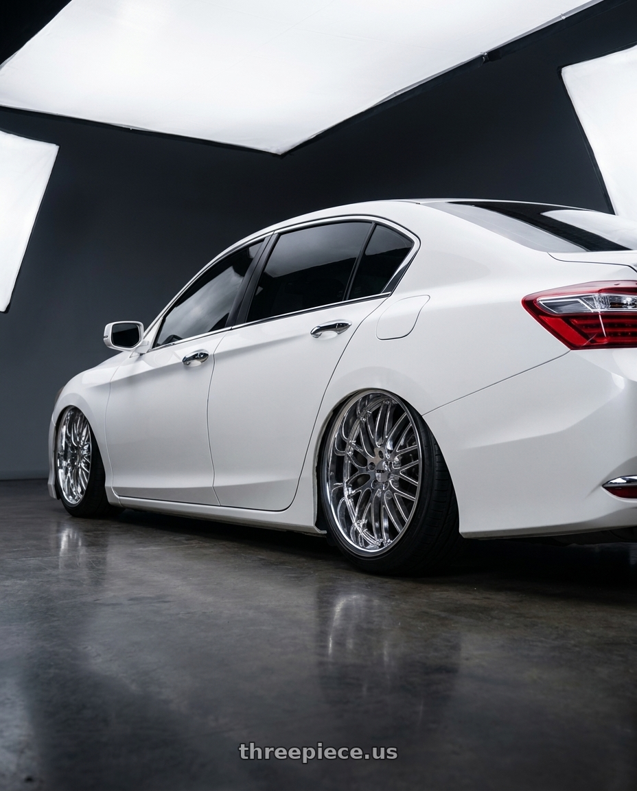 2016 Honda accord with TSW SNETTERTON 5X114.3 17X8 +20 CHROME wheels rear three quarter view slight stretch tires