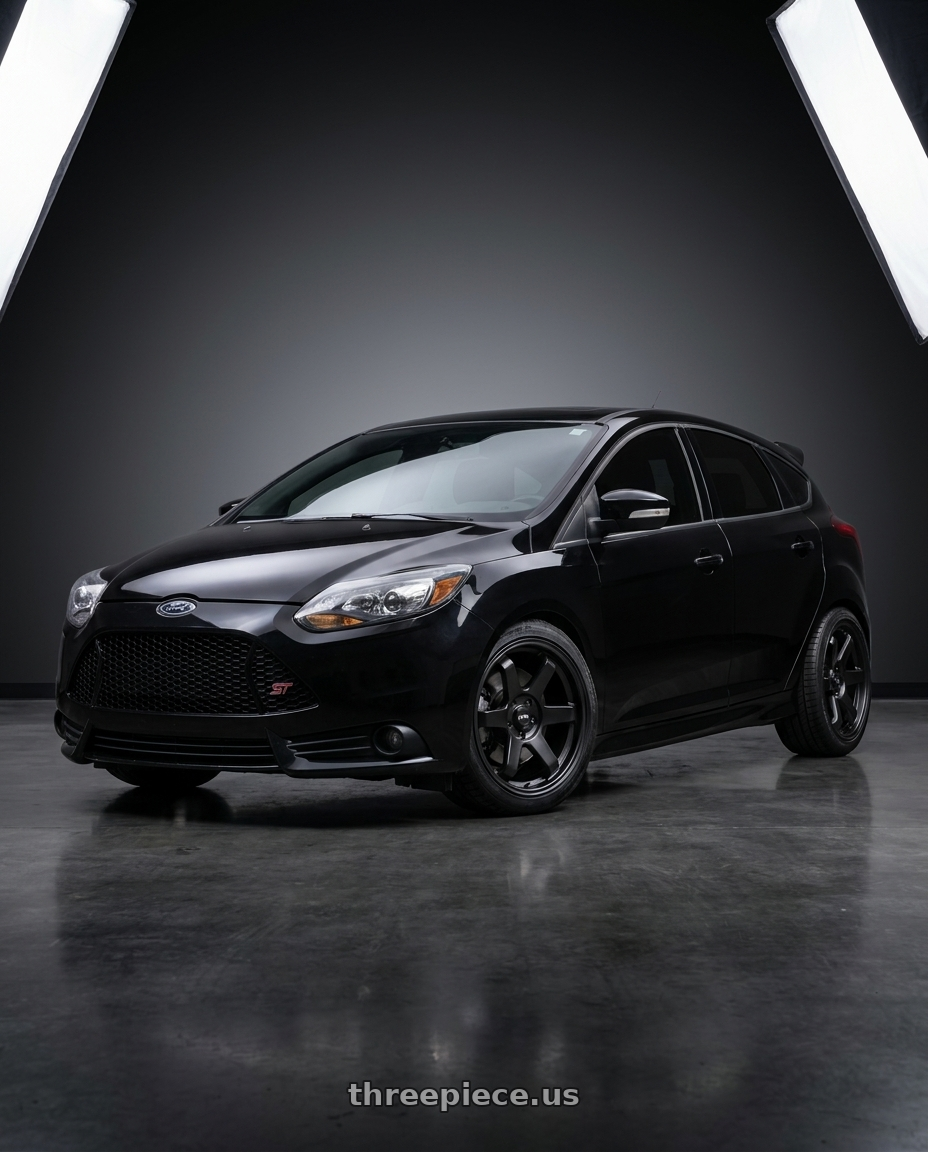 2013 focus st black with F1R F106 5x114.3 17x8 +35 Satin Black wheels