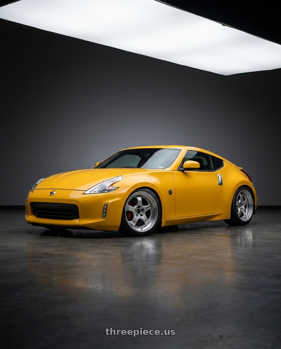 2017 Nissan 370z with Work Meister S1 3P 5x114.3 19x9.5+31 L Disk Silver wheels