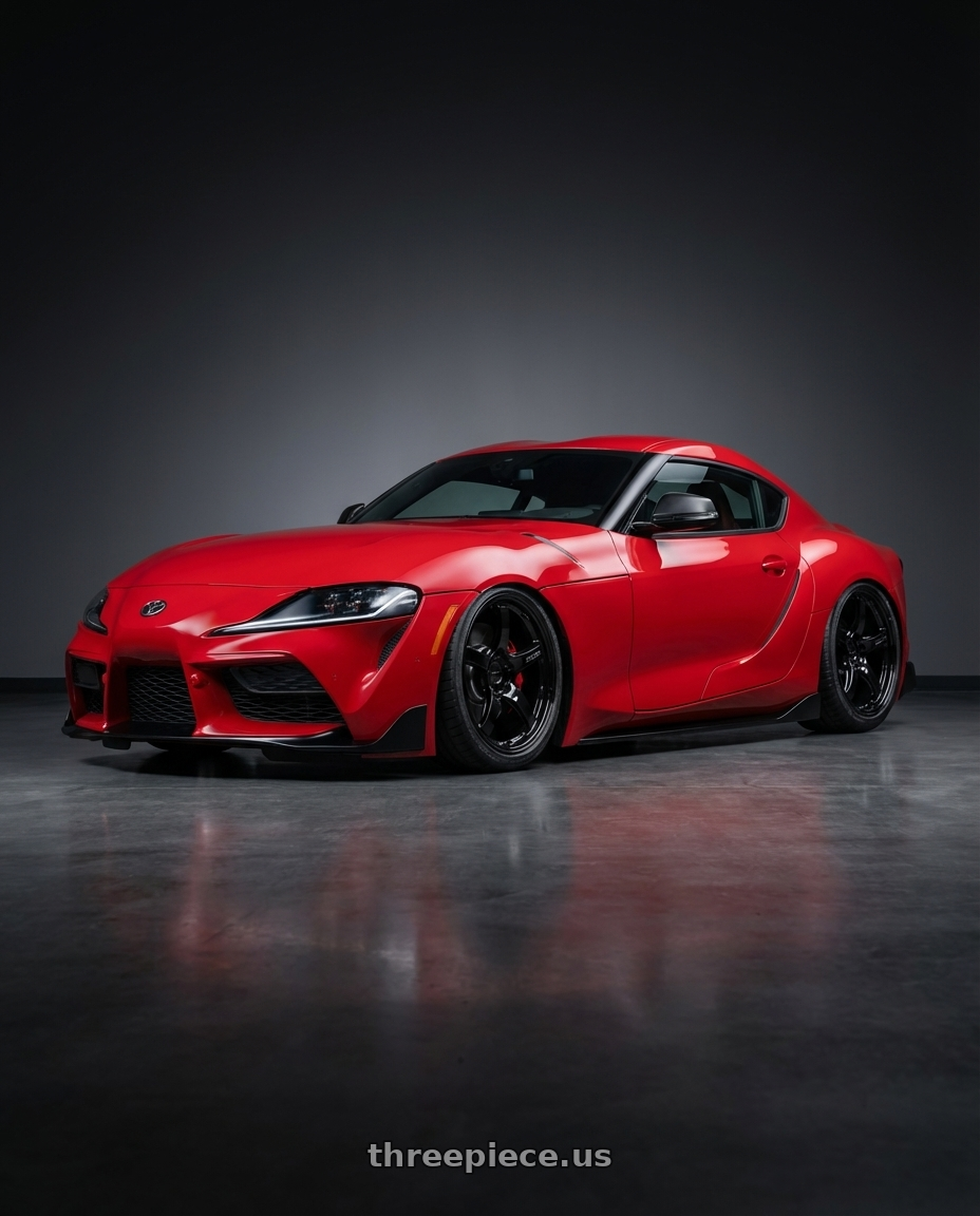 2023 Toyota GR Supra with Gram Lights 57CR 5x112 19x10.5+22 Glossy Black wheels