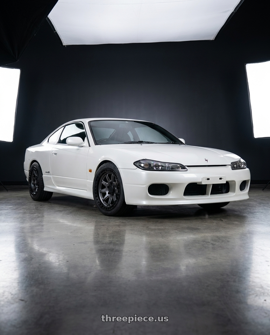 Nissan 240sx 1999 with Black Rhino CALICO 5X127 17X8.5 +34 MATTE GUNMETAL W/ MATTE BLACK LIP wheels