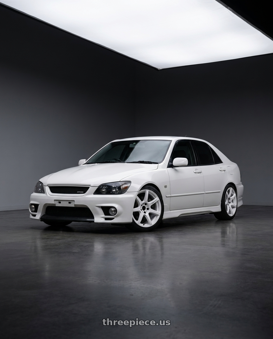 1998 Toyota altezza with Work Emotion T7r 5x100 18x8.5 +38 White wheels