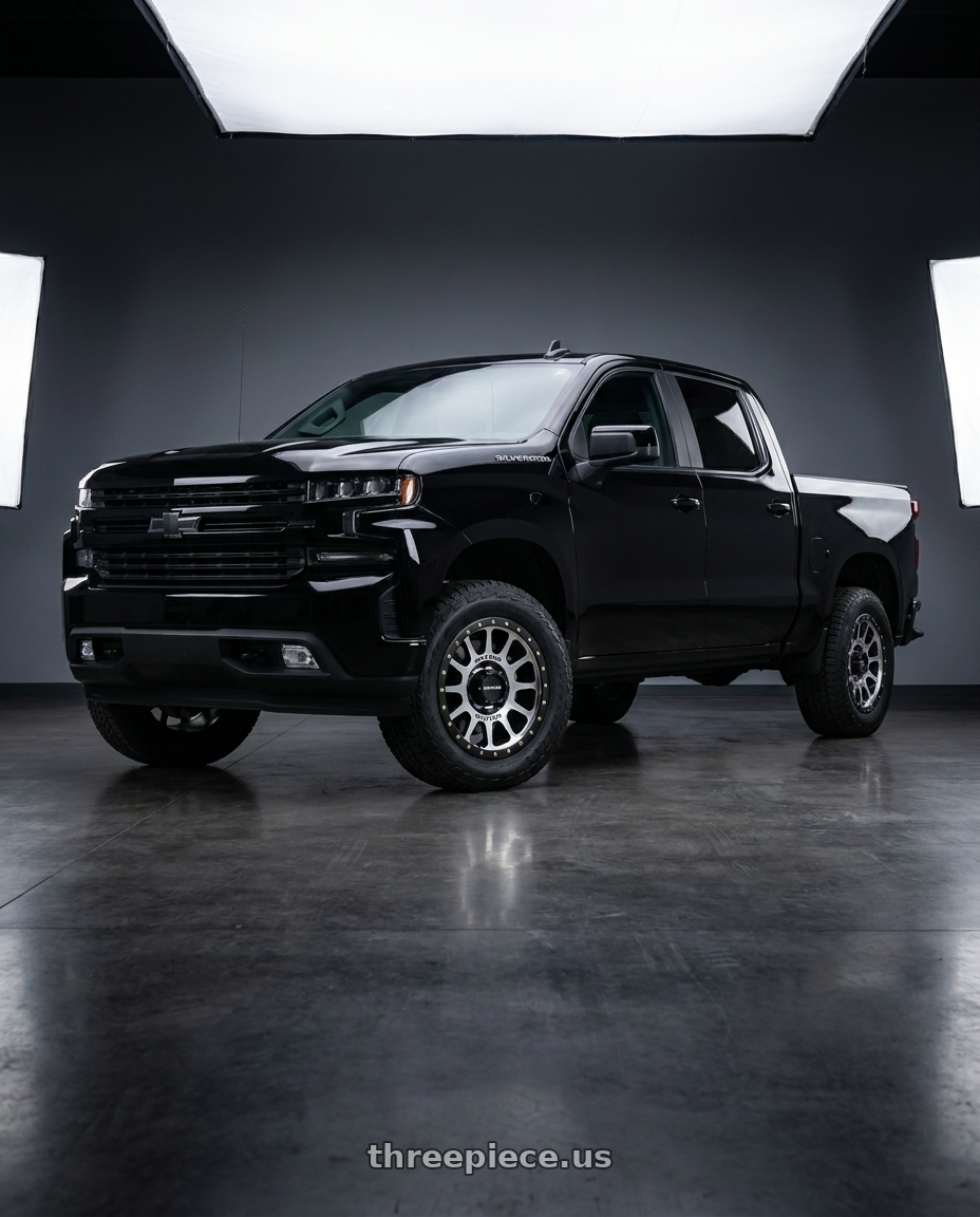 2021 Chevrolet Silverado 1500 LT with Method Race Wheels 305MB NV 6x139.7 17x8.5 +0 MACHINED - MATTE BLACK LIP wheels