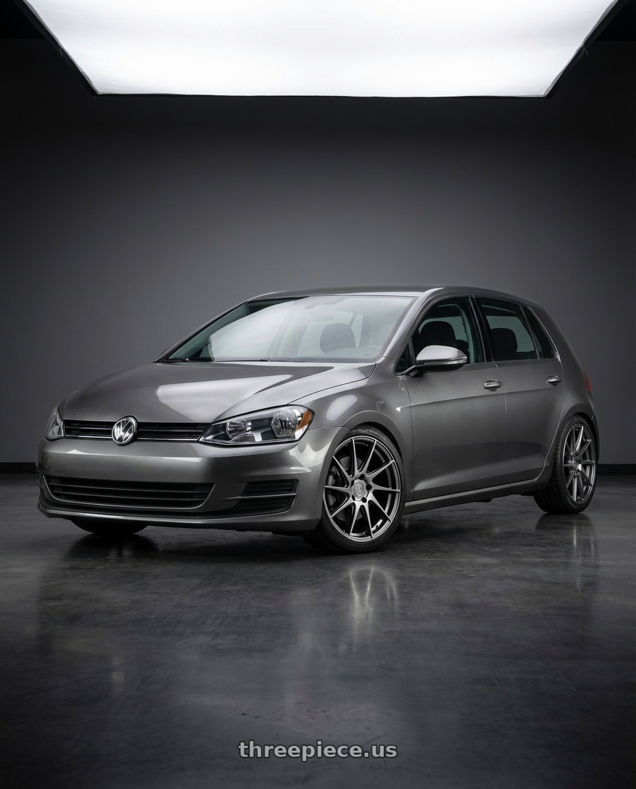 2019 Volkswagen GTI MK7 with Aodhan AH09 5x112 18x9.5 +35 Hyper Black wheels