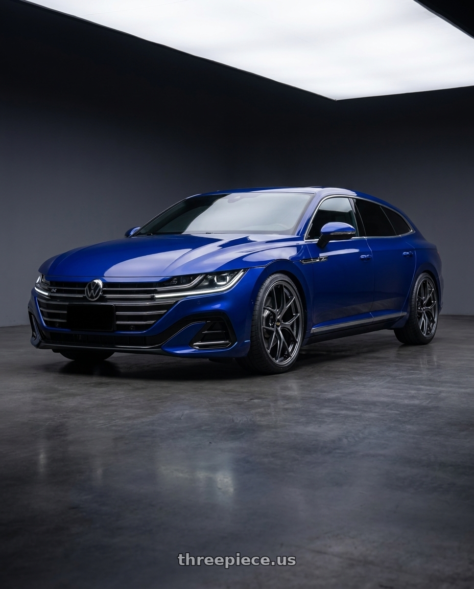 2023 vw Arteon shooting brake Lapiz Blue with BBS RI-D 5x112 20x8.5 +41 Diamond Black wheels