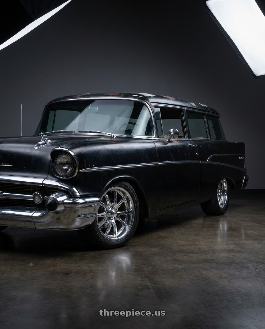 1957 chevrolet Handyman with Ridler Type 650 5x120.65 18x8+0 Chrome wheels