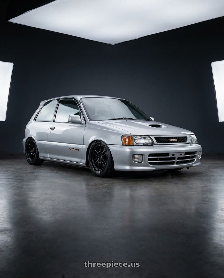 1994 Starlet gt turbo with Enkei RPF1 4x100 15x7+35 Black wheels