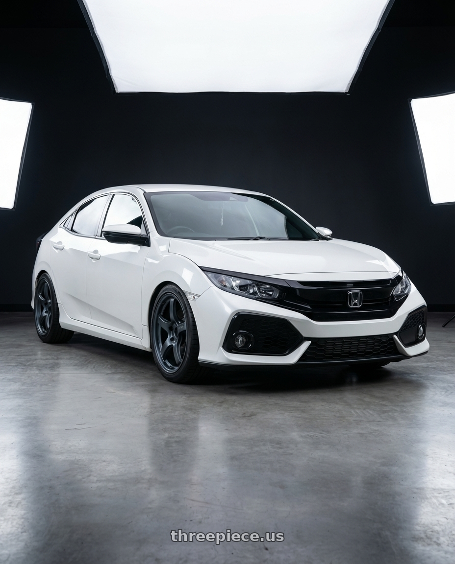 2024 Honda Civic with Gram Lights 57CR 5x114.3 18x9.5+12 Gunblue II wheels