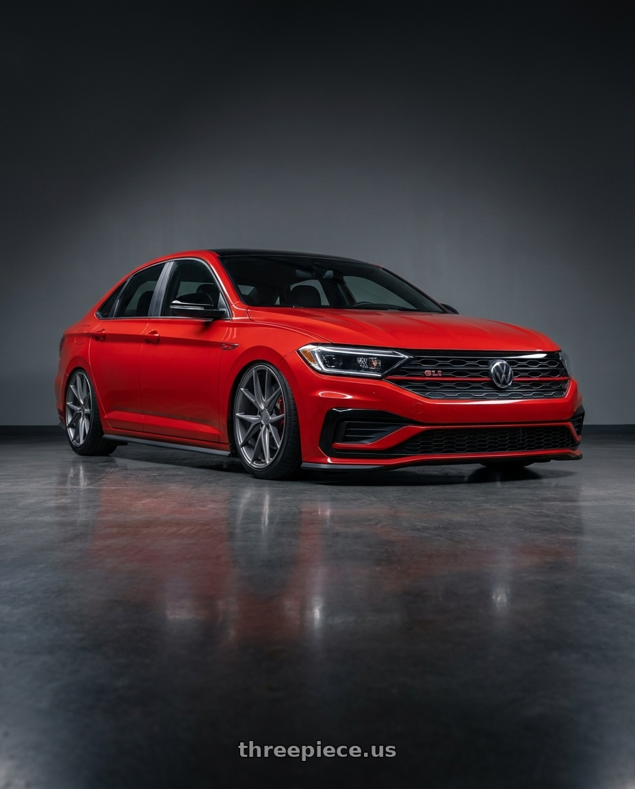 2023 Volkswagen Jetta GLI MK7 with Niche 1PC M116 MISANO 5X112 19X9.5 +50 MATTE GUN METAL wheels
