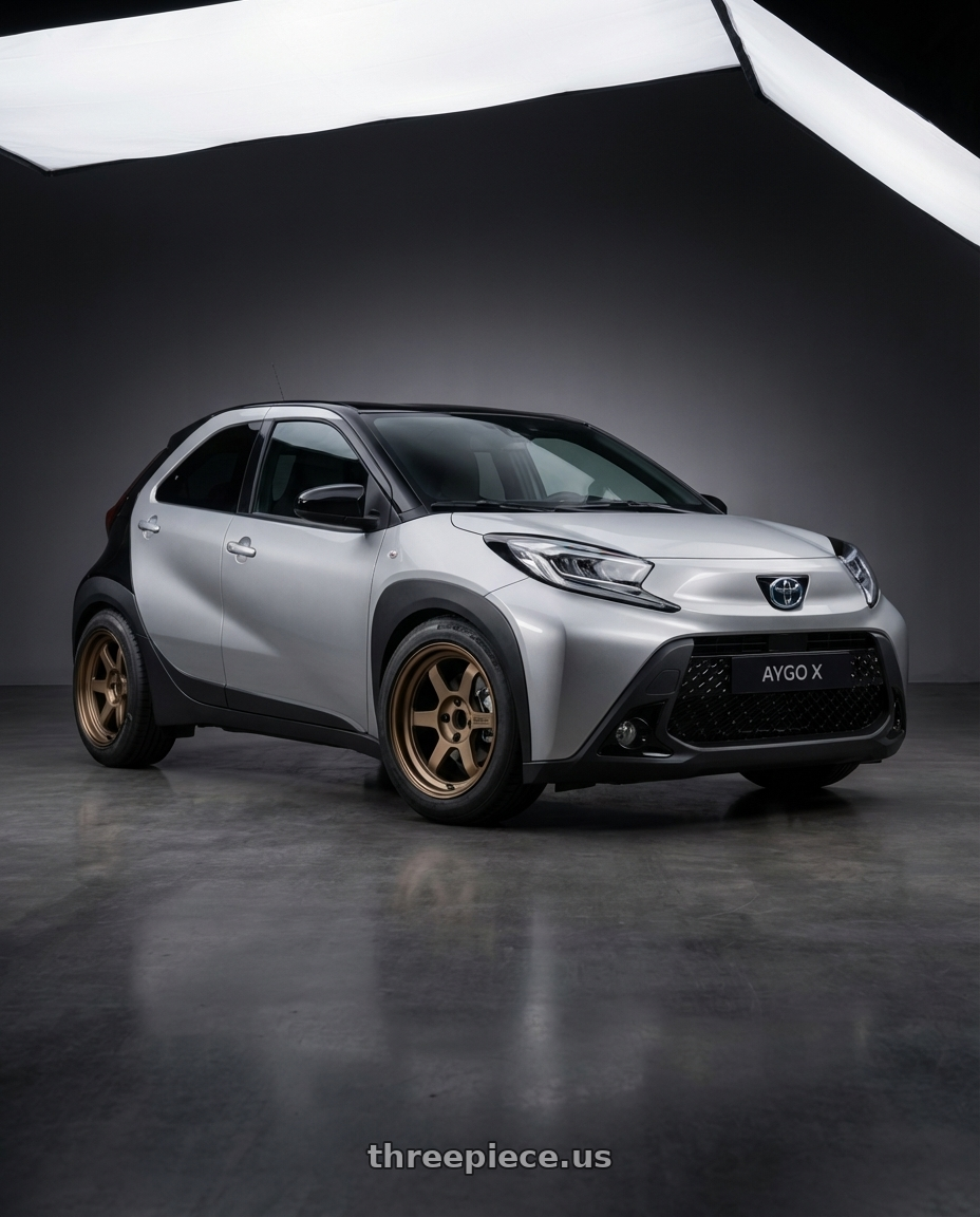 Toyota Aygo X Hybrid 2025 with Volk Racing TE37V 4x100 17x8.5+30 wheels