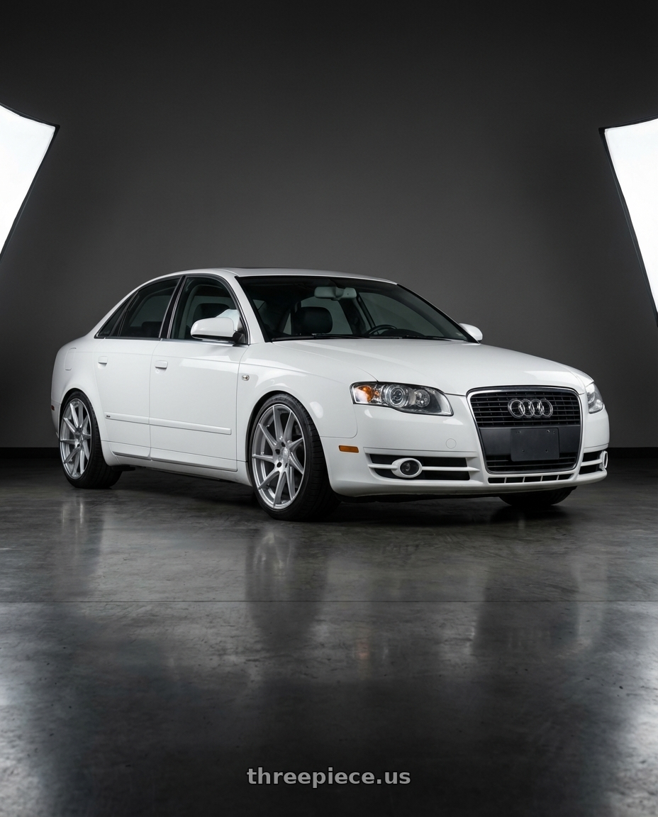 2010 Audi A4 B7 with Aodhan AH09 5x112 18x9.5 +35 Gloss Silver Machined Face wheels