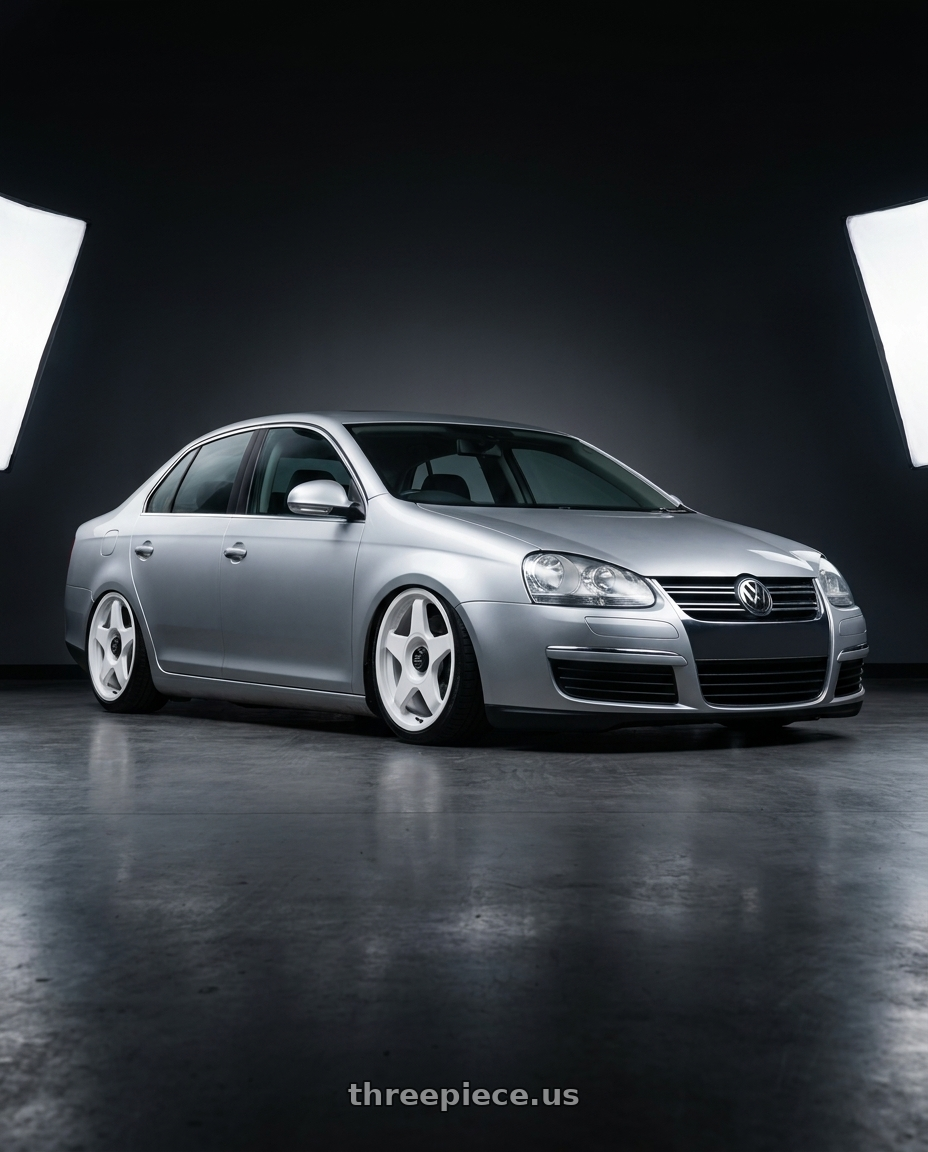 2009 Volkswagen Jetta GLI MK5 with fifteen52 CHICANE 5x112 / 5x120 18x8.5 +35 RALLY WHITE (GLOSS WHITE) wheels
