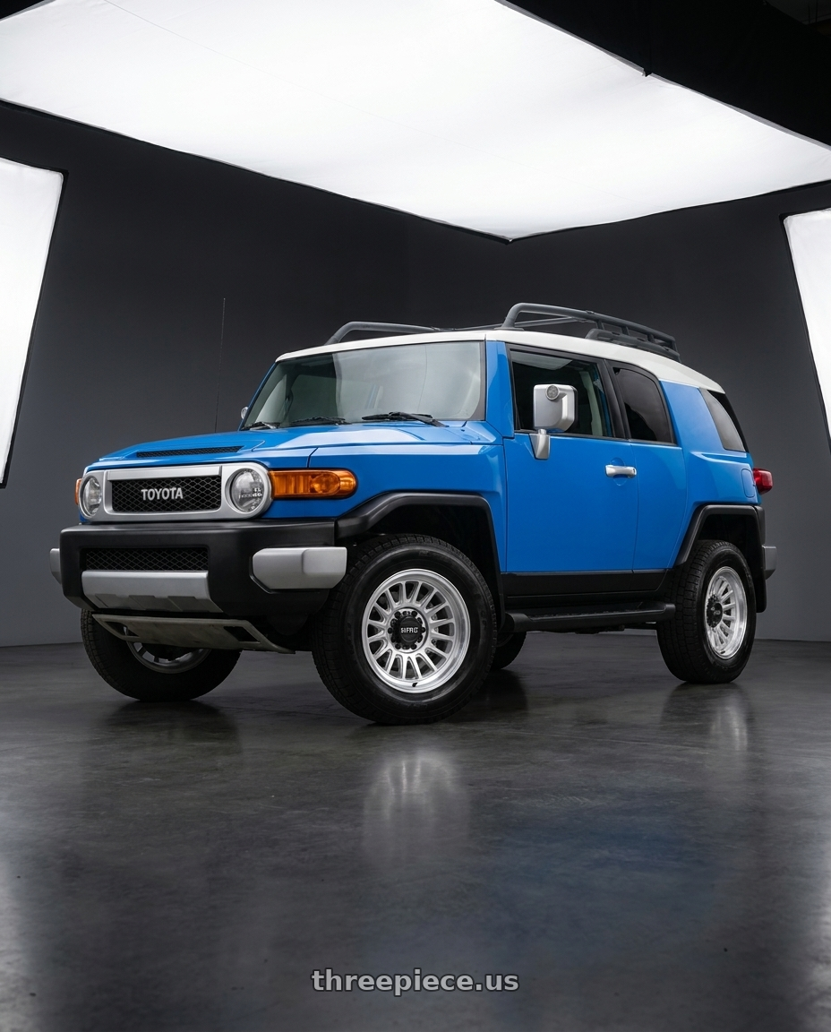 2007 Toyota FJ Cruiser with KMC KM724 IMPACT OL 6X135 17X8.5 +0 SILVER MACHINED wheels