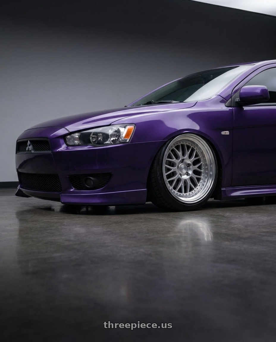 2013 mitsubishi Lancer ES purple with ESR Wheels SR SERIES SR01 5x114.3 18x8.5 +30 Hyper Silver wheels