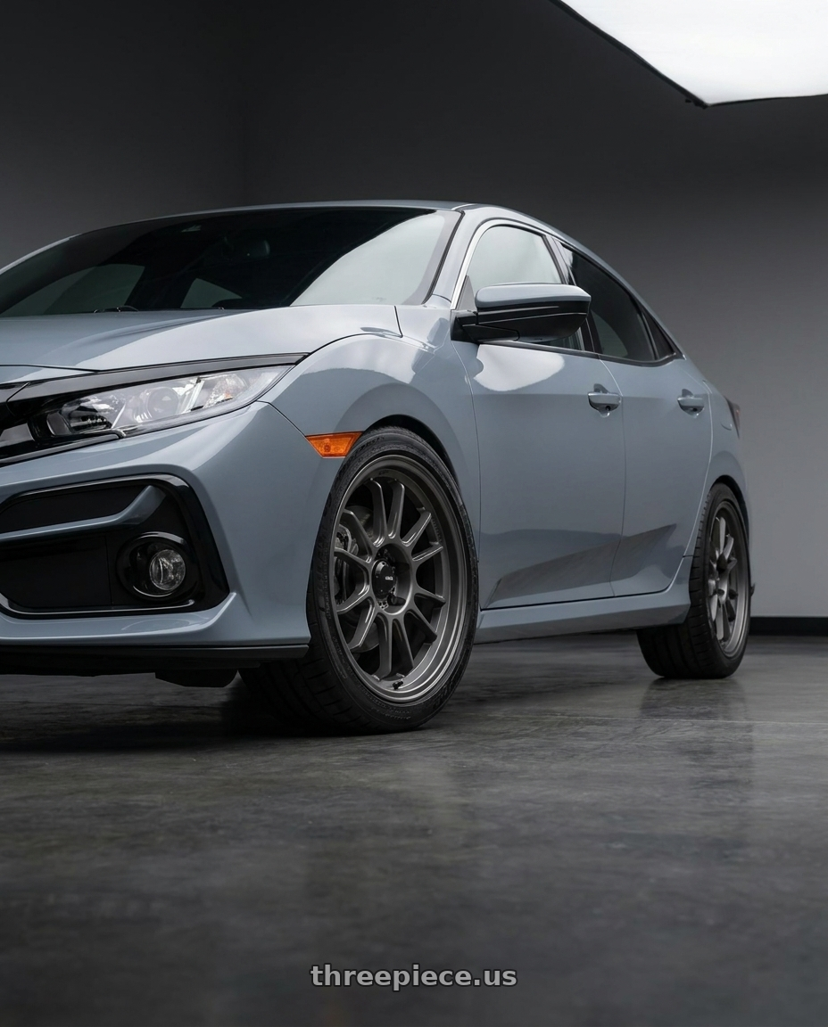 2021 Honda Civic Type R with Konig Hypergram 5x120 18x8.5+35 Matte Grey wheels
