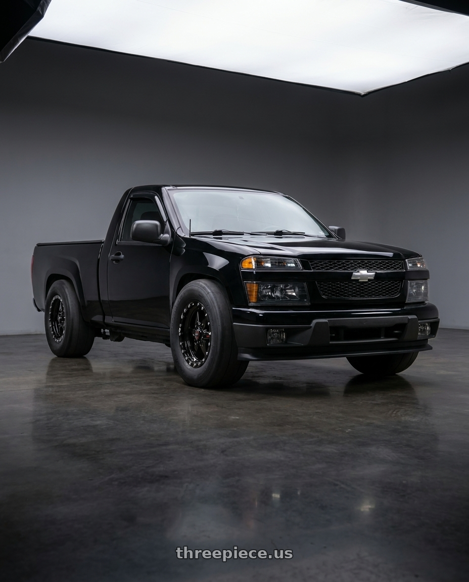 2004 Chevy Colorado with Race Star 93 Truck Star 6x139.7 15x10 +28 Black Single Beadlock wheels