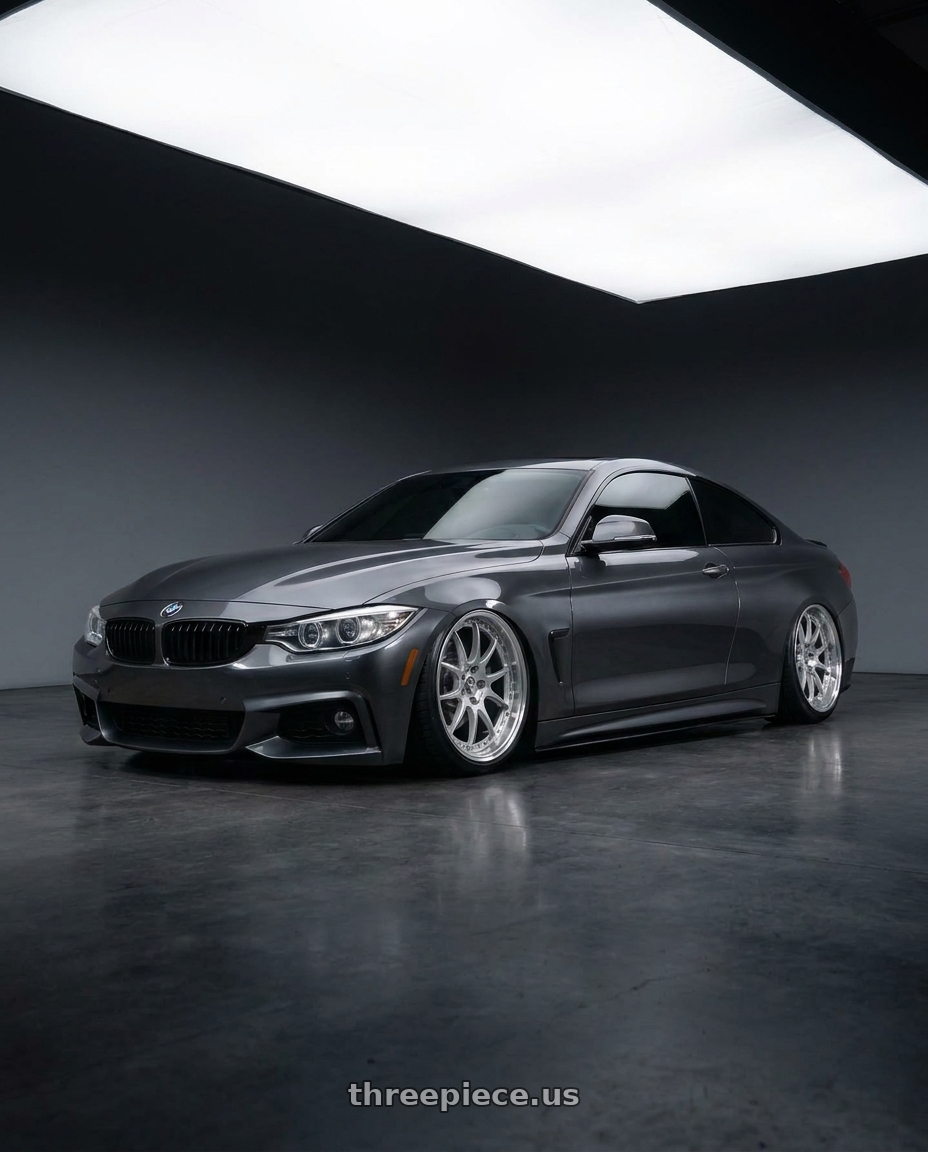 2015 BMW 435i with Aodhan AH02 5x114.3 19x9.5+22 Silver w/ Machined Lip wheels