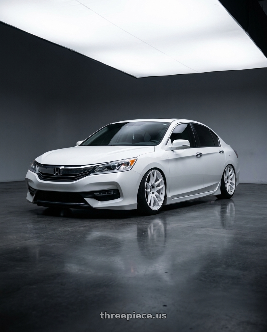 2016 Honda accord with Work Emotion Cr Kiwami 5x114.3 18x9.5 +30 White wheels