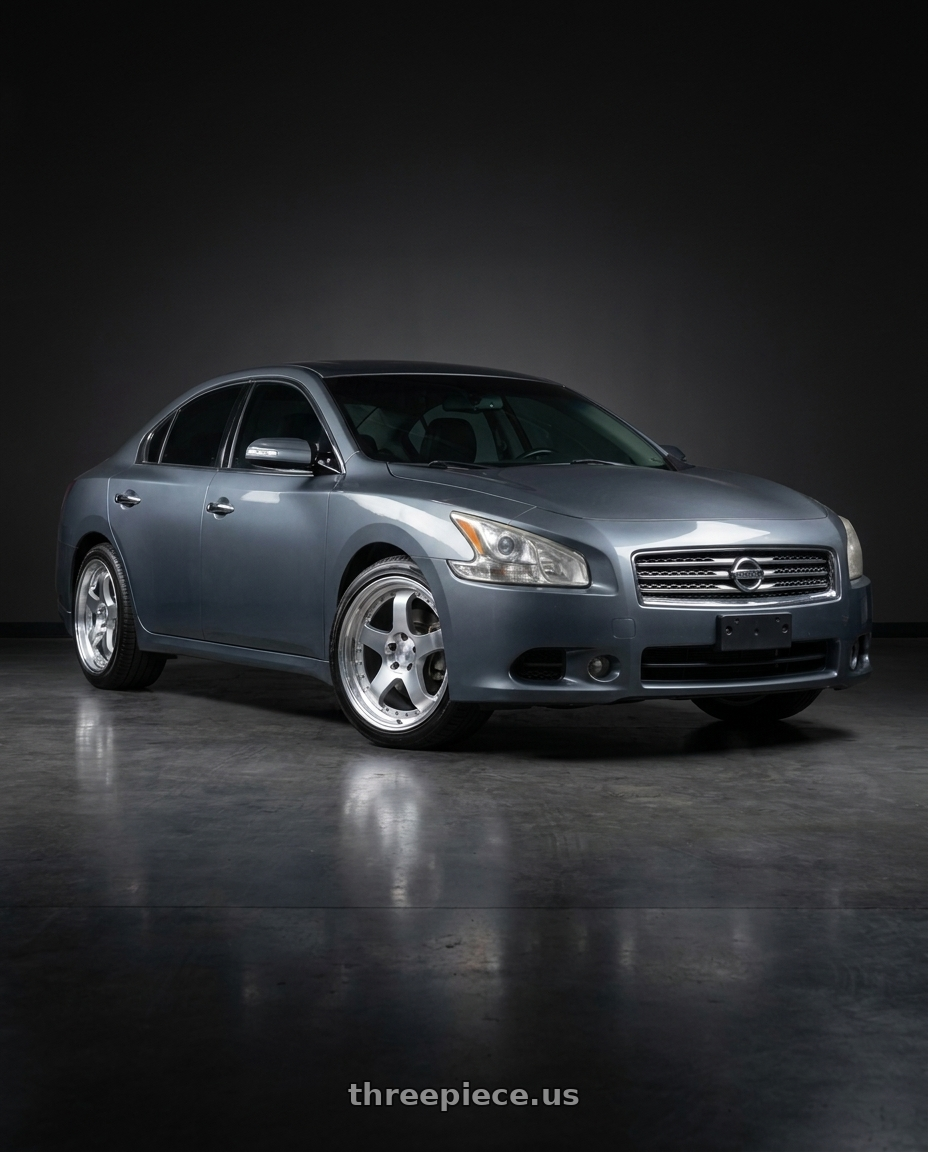 2010 nissan maxima sv with Aodhan AH03 5x114.3 19x9.5+22 Silver w/Machined Face wheels