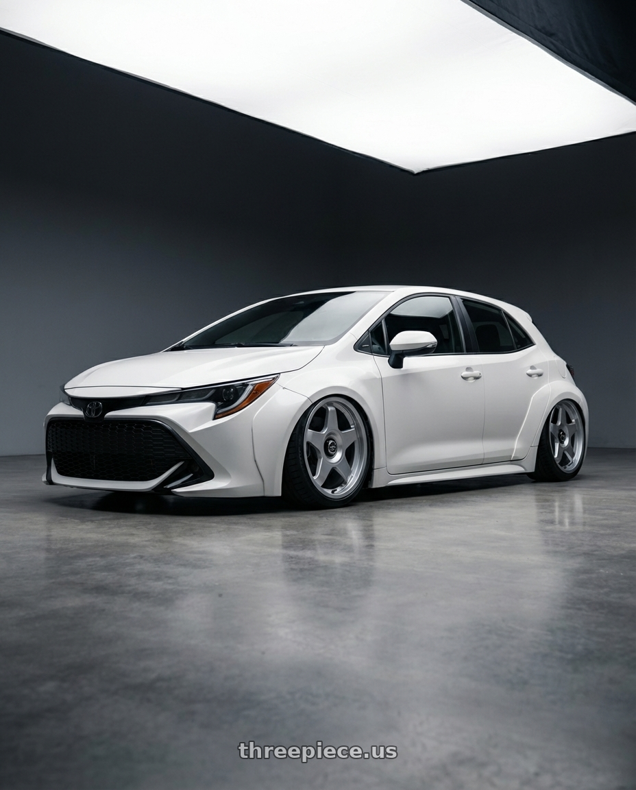 2023 Toyota Corolla Hatchback with fifteen52 CHICANE 5x114.3 / 5x100 18x8.5 +35 SPEED SILVER (GLOSS SILVER) wheels