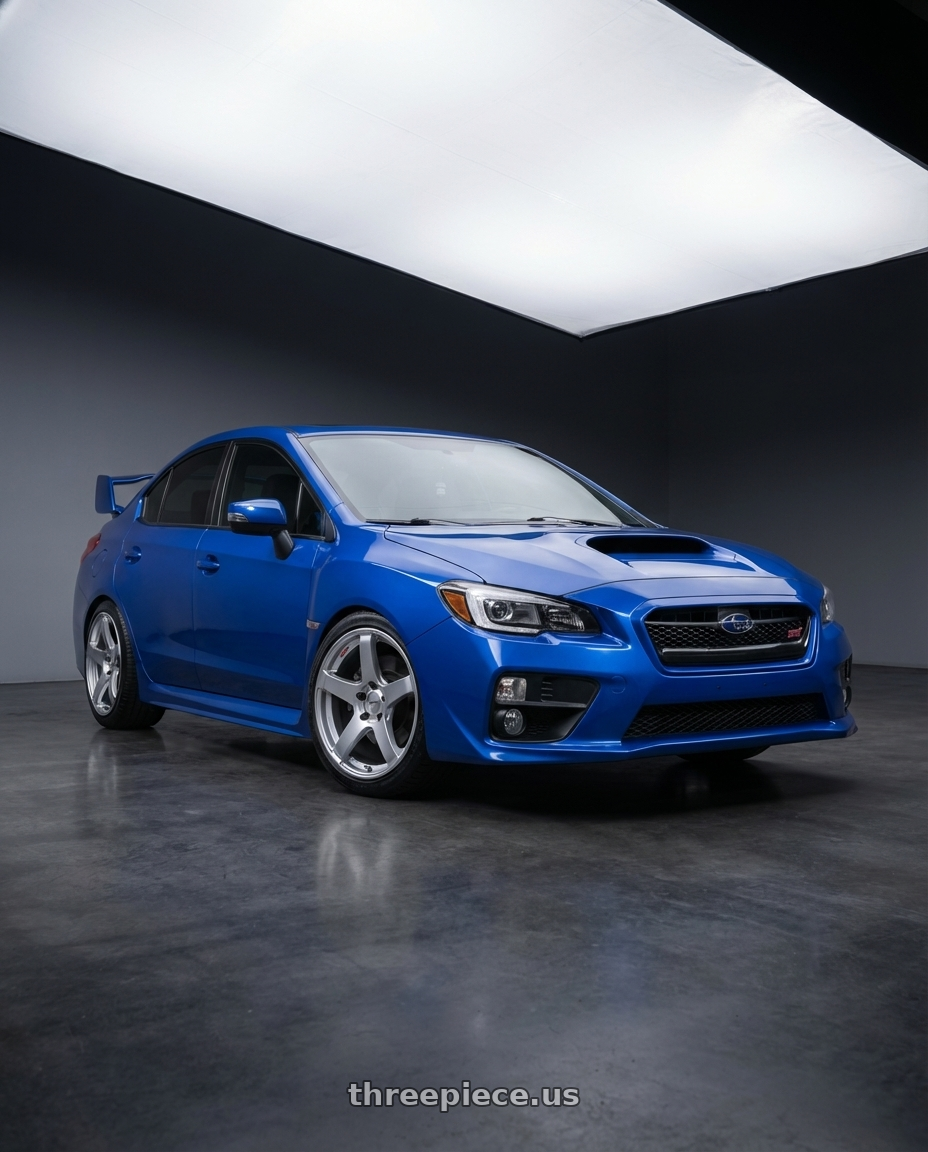 2013 Subaru WRX STI with Ssr Gtv01 5x114.3 18x10.5+15  GLARE SILVER wheels