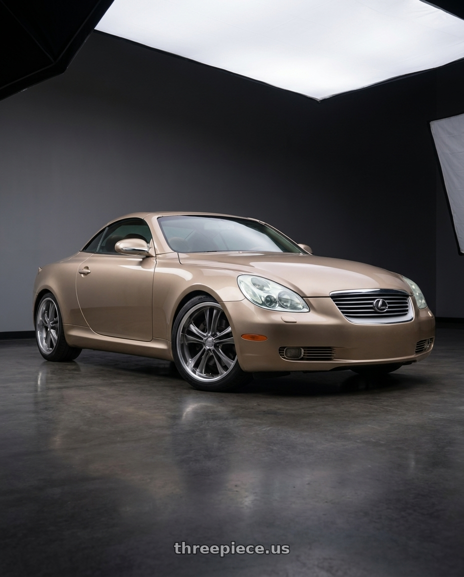 2003 Lexus SC430 Egyptian Sand with Foose 1PC F097 KNUCKLE 5X114.3 18X9.5 +1 CHROME PLATED wheels