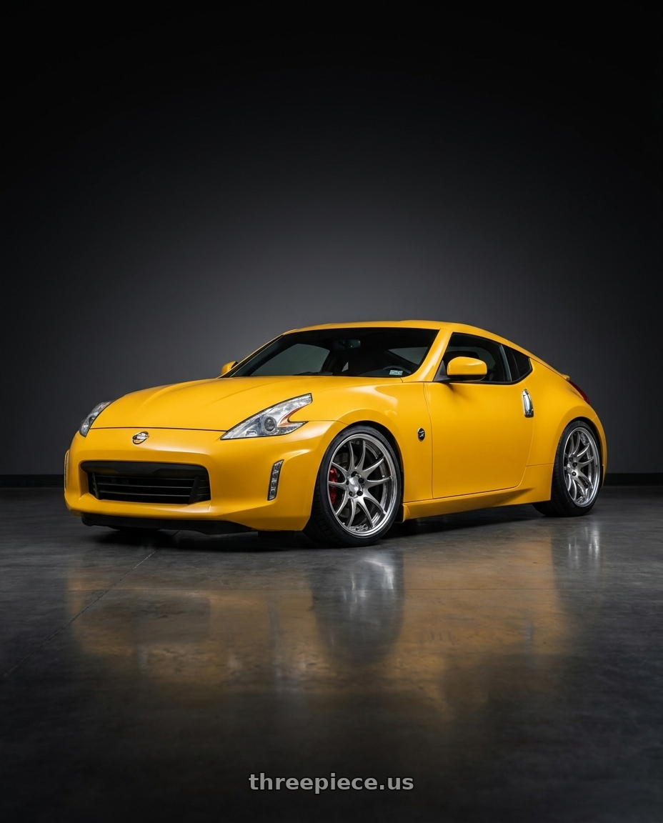 2017 Nissan 370z with Work Cr 2P 5x114.3 19x9.0 +18 GT Silver wheels