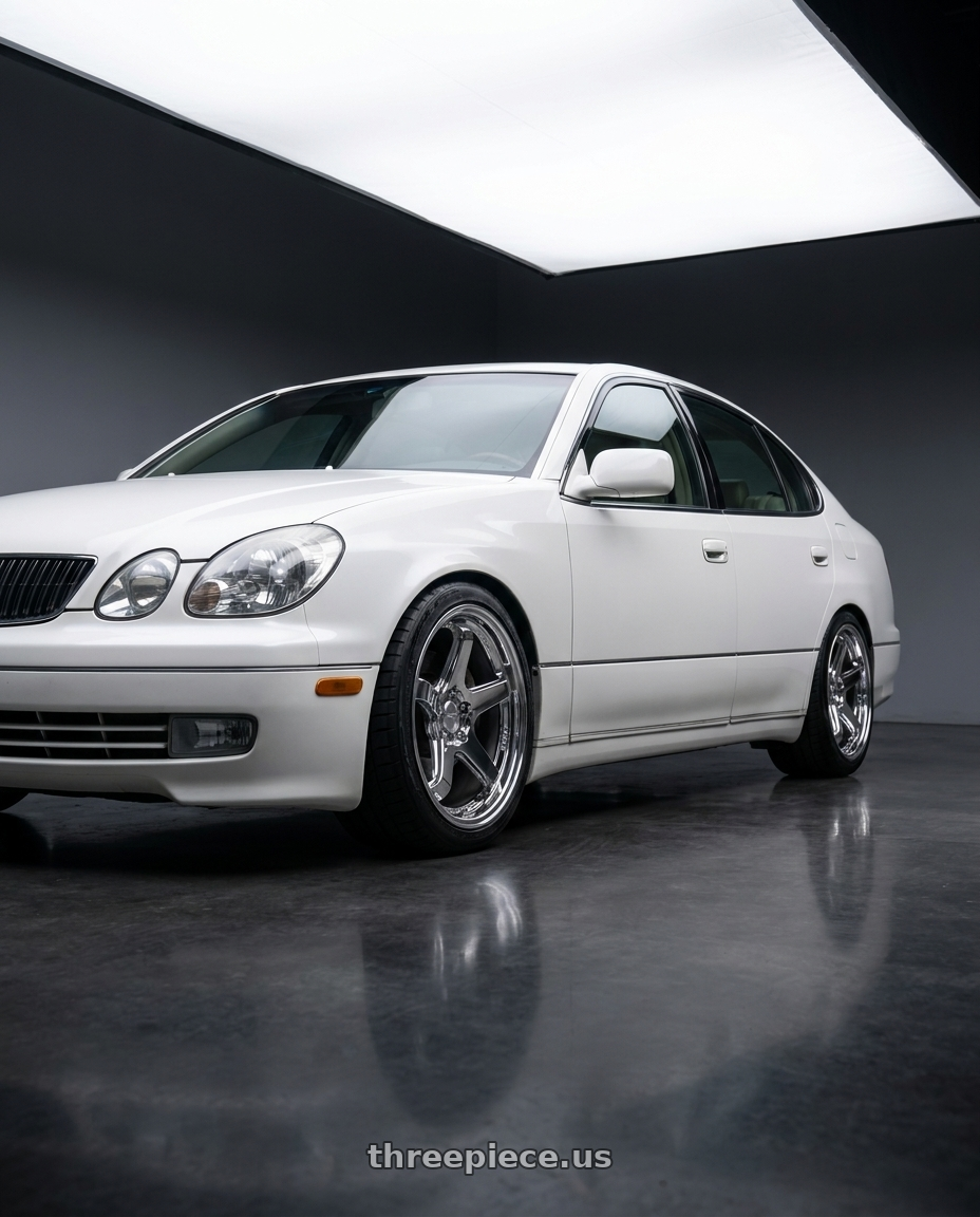 2002 lexus gs300 with KATANA RACING HR05 5x114.3 18x9.5 +22 Chrome wheels
