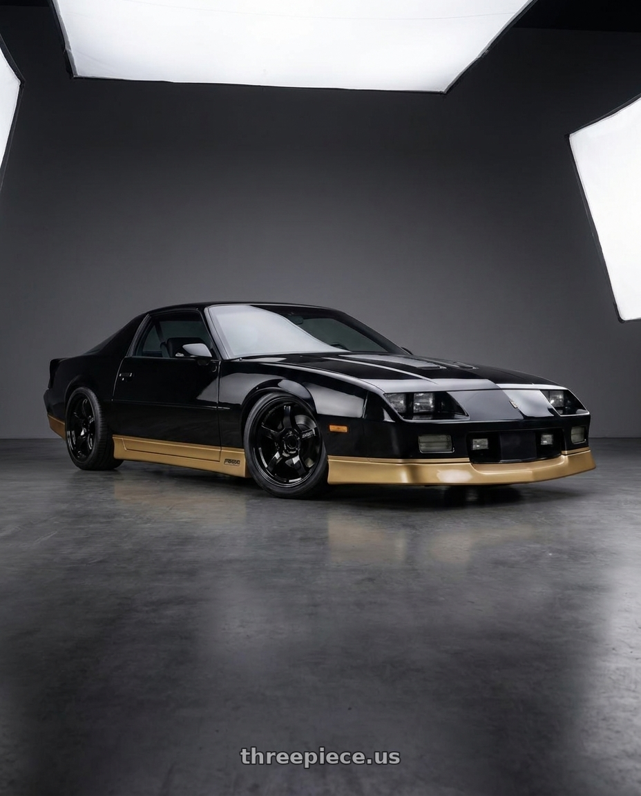 1988 chevy camaro with Gram Lights 57CR 4x100 17x7 +38 Gloss Black wheels