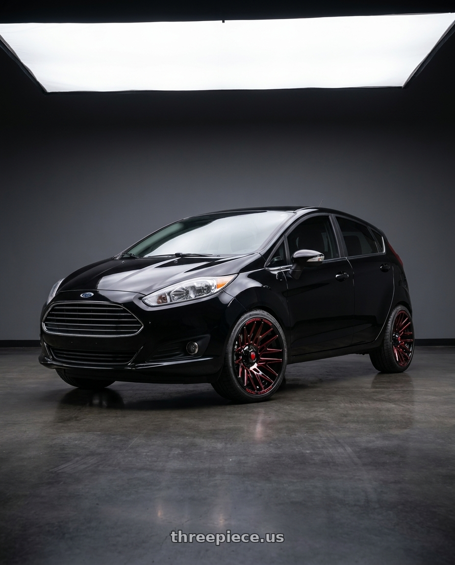 2016 Ford New Fiesta Black with American Truxx Evolution AT1919 8x170 22x12-44 Black/Prizm/Red wheels